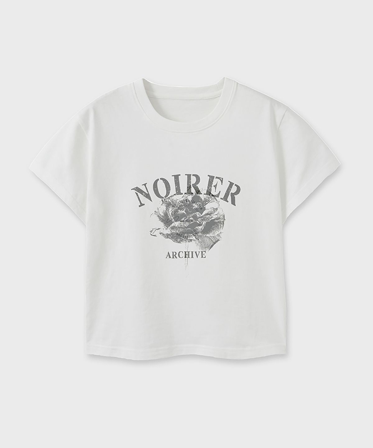 노이어 포 우먼(NOIRER FOR WOMAN) 아카이브 프린트 크롭 티셔츠 (화이트)