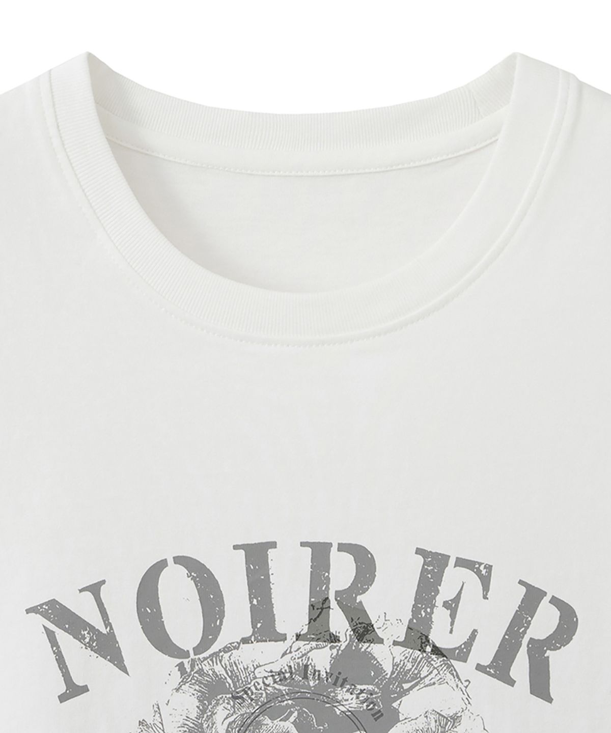 노이어 포 우먼(NOIRER FOR WOMAN) 아카이브 프린트 크롭 티셔츠 (화이트)