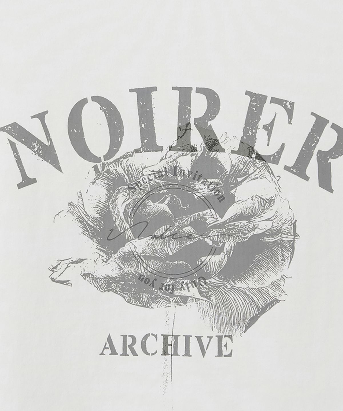 노이어 포 우먼(NOIRER FOR WOMAN) 아카이브 프린트 크롭 티셔츠 (화이트)