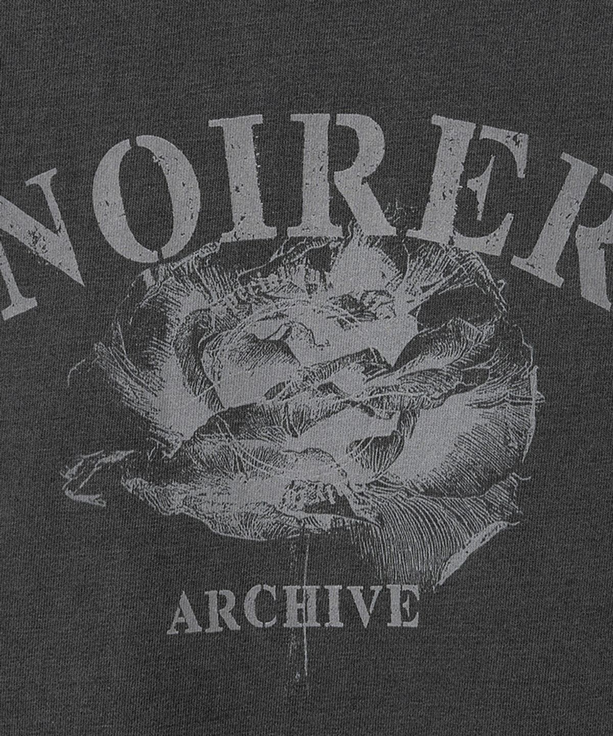 노이어 포 우먼(NOIRER FOR WOMAN) 아카이브 프린트 크롭 티셔츠 (그레이)