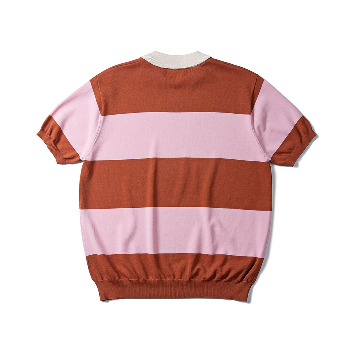 암피스트(AMFEAST) Striped Round Collar Knitwear Brown&Pink