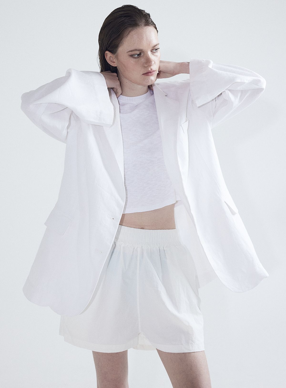 인터레스트(INTEREST) OVERFIT LINEN JAKET _WHITE