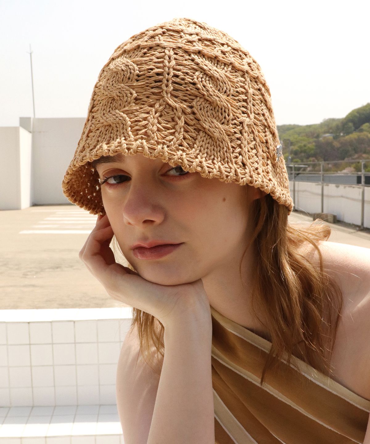 엘케블룸(ELKE BLOEM) JULY BROWN BUCKET HAT