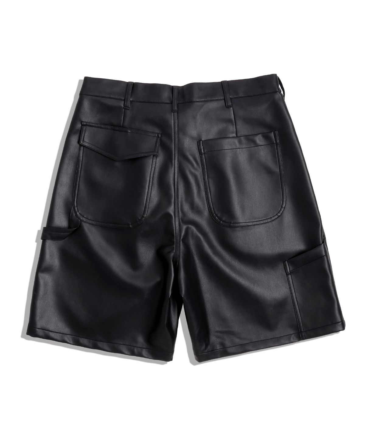 본로우(BONRROW) M-35 Leather Shorts_BK