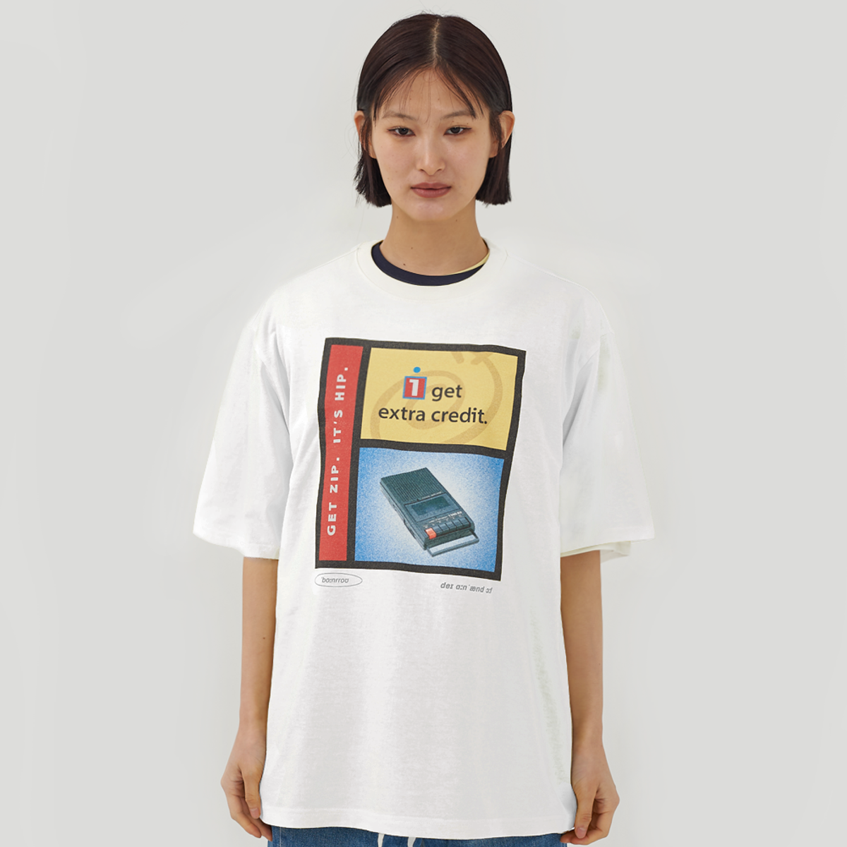 본로우(BONRROW) CASSETTE TEE_WH