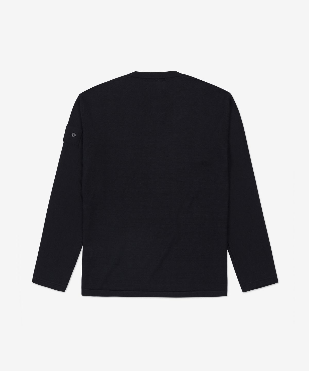 스톤아일랜드(STONE ISLAND) 남성 쉐도우 프로젝트 와펜 패치 라운드 니트 - 블랙 / 77195061SV0029