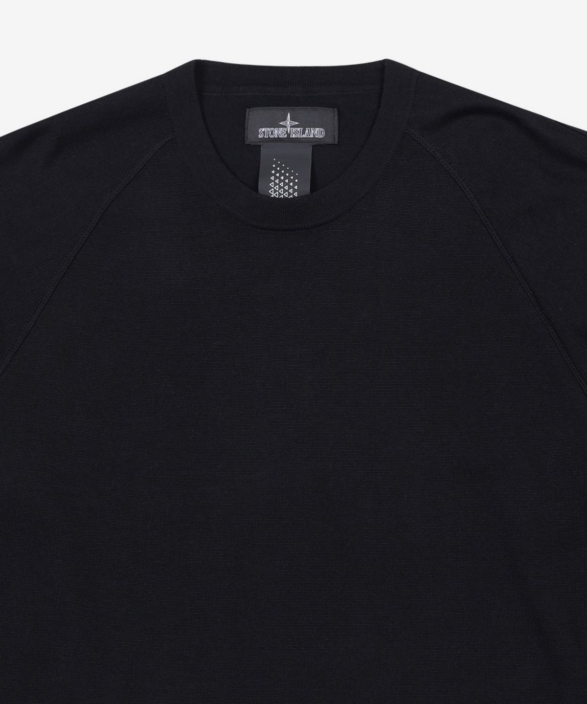 스톤아일랜드(STONE ISLAND) 남성 쉐도우 프로젝트 와펜 패치 라운드 니트 - 블랙 / 77195061SV0029
