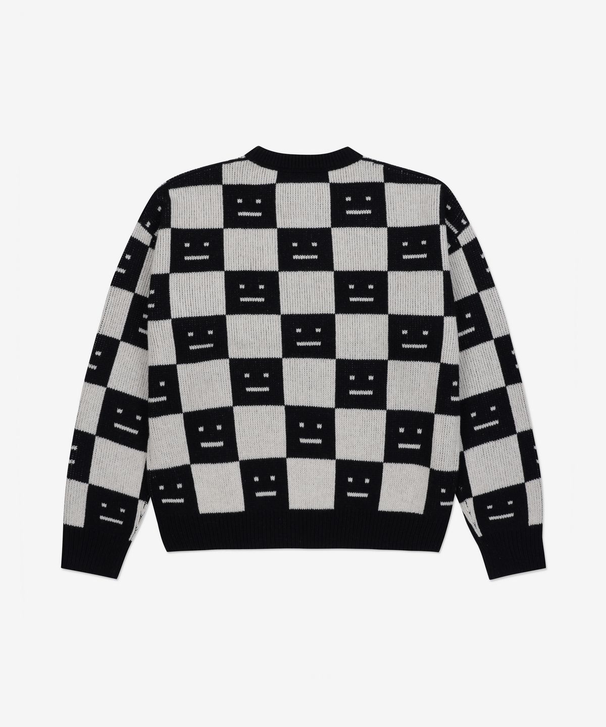 아크네 스튜디오(ACNE STUDIOS) 남성 체커보드 울 니트 - 블랙:오트밀 베이지 / C60055CQK
