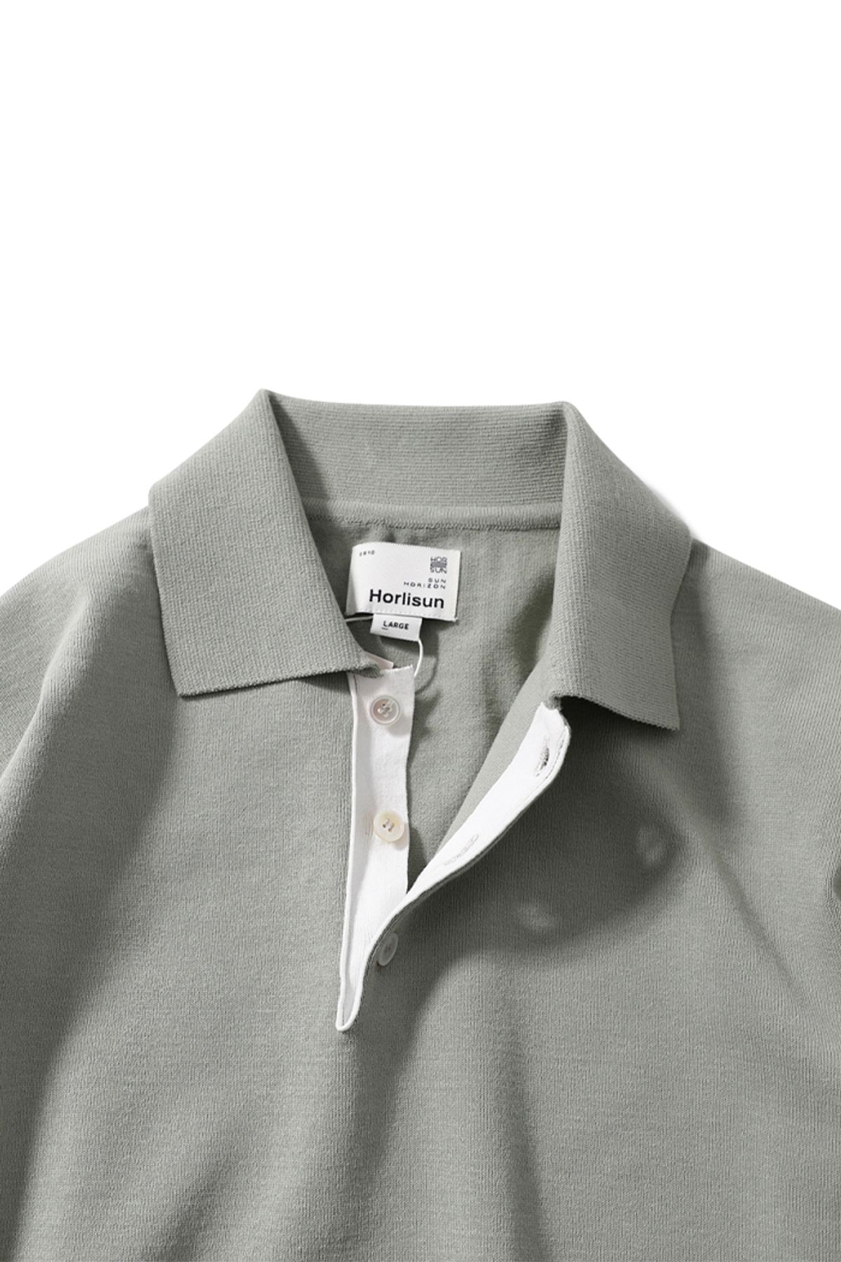 홀리선(HORLISUN) Dana Cotton Pullover Collar Knit Sage Green