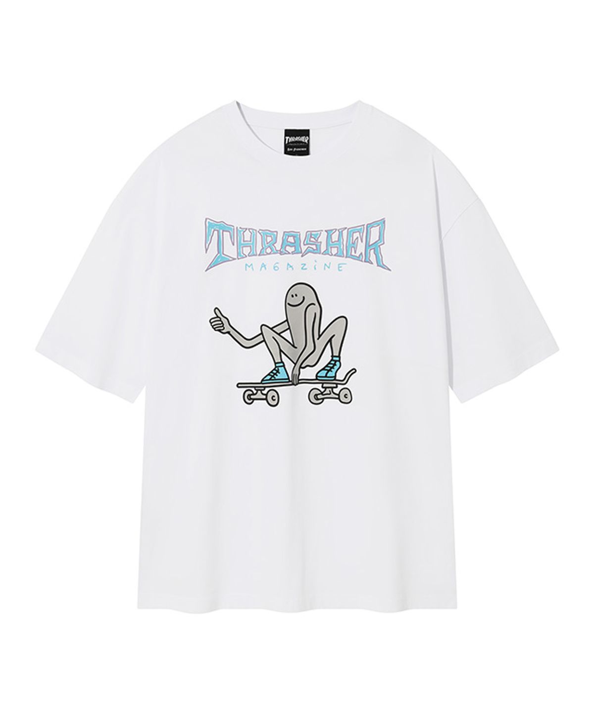 트레셔(THRASHER) 텀즈업 반팔 티셔츠 화이트
