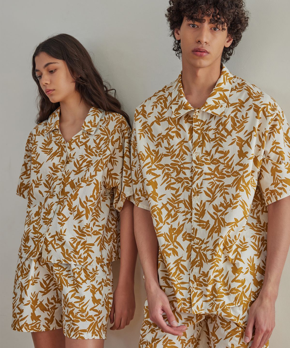 아템포(ATEMPO) BALI PAJAMA COUPLE SET_leaf coconut