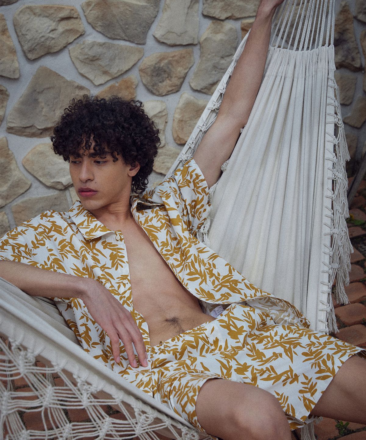 아템포(ATEMPO) BALI PAJAMA SET_leaf coconut