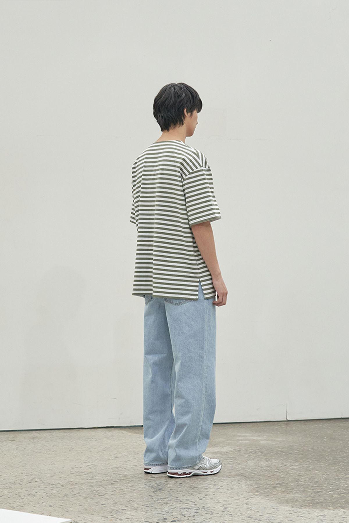 홀리선(HORLISUN) Union Short Sleeve Stripe T-shirt Olive