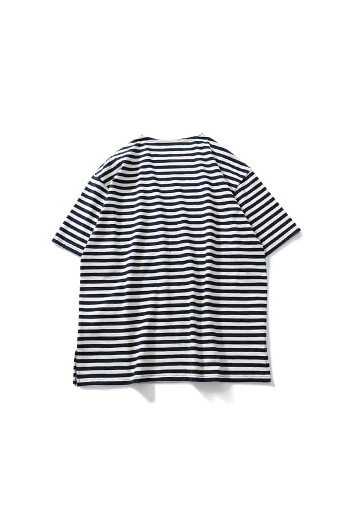 홀리선(HORLISUN) Union Short Sleeve Stripe T-shirt Navy