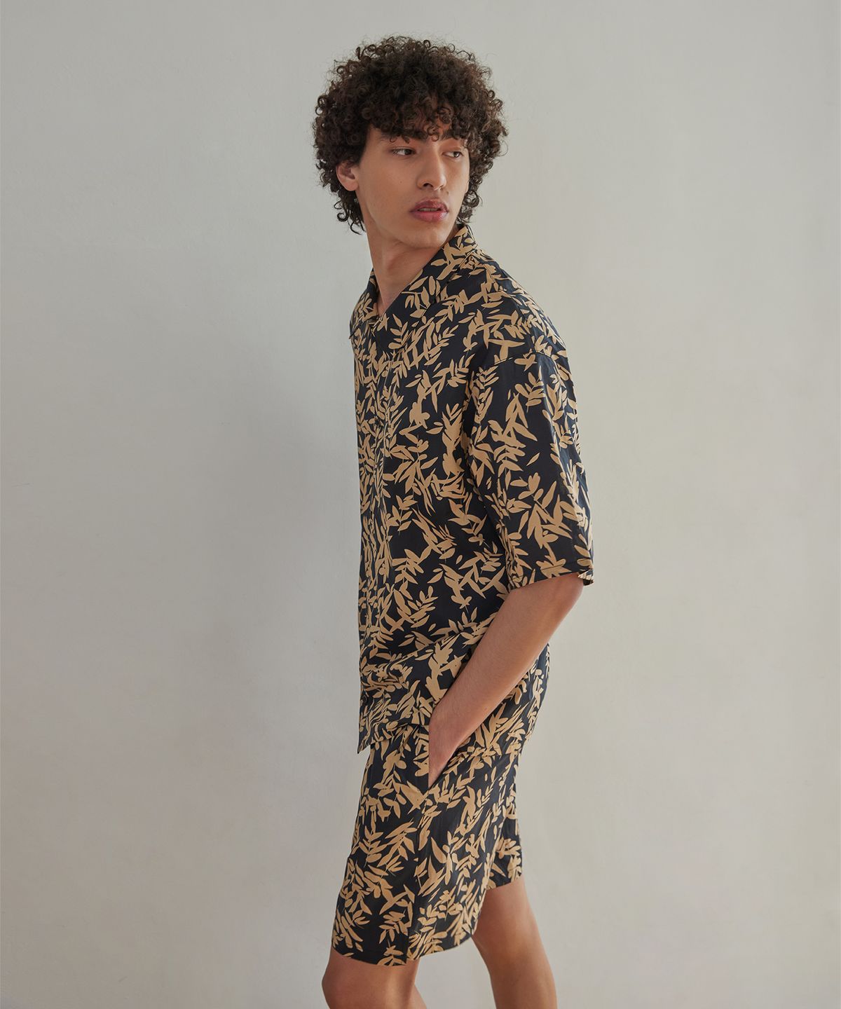 아템포(ATEMPO) BALI PAJAMA SET_leaf sugarblack