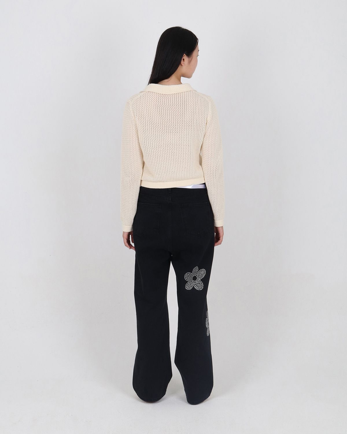 플리즈프로젝트(PLZPROJECT) CORSAGE NET ZIP-UP KNIT