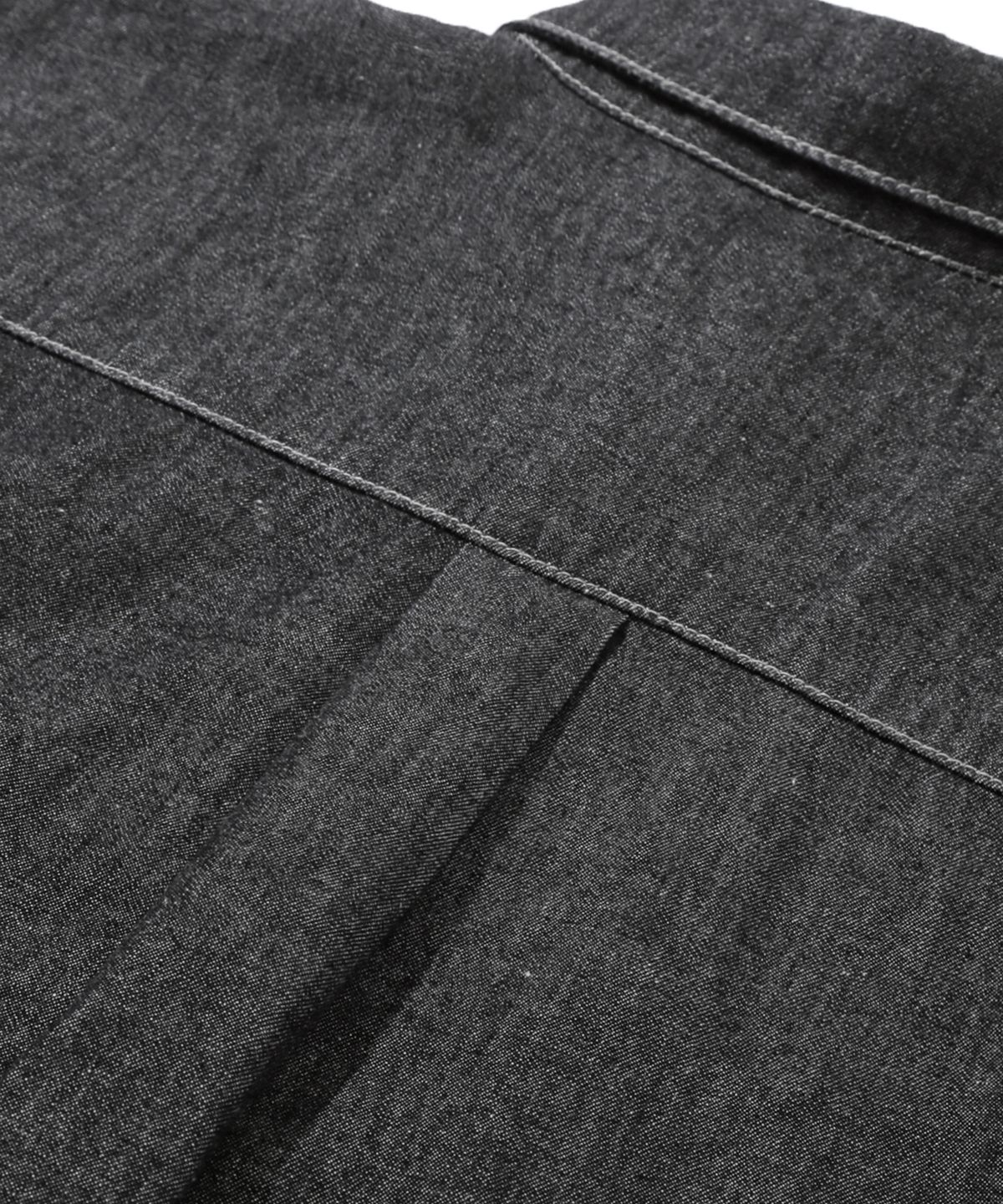 트릴리온(TRILLION) 스톤 워싱 오버핏 데님 반팔 셔츠 (DEEP GRAY)