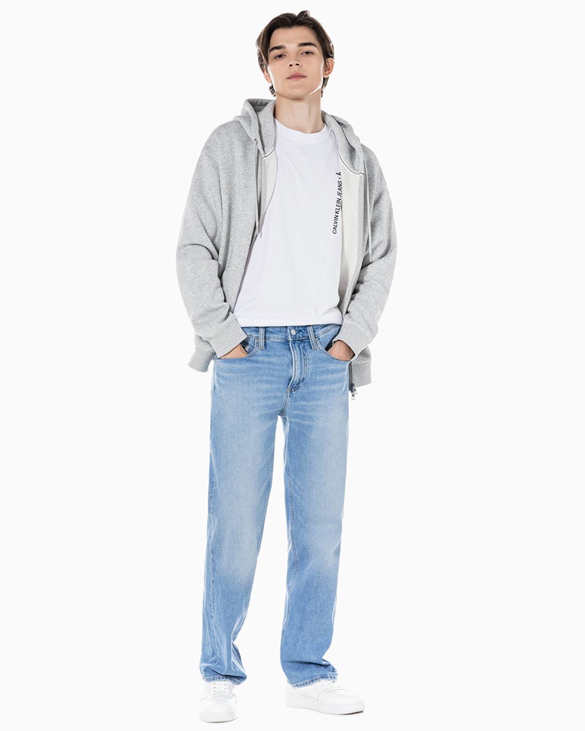 캘빈클라인 진(CALVIN KLEIN JEANS) 남 라이트블루 90S 스트레이트핏 라이트블루 데님 J323789 1AA