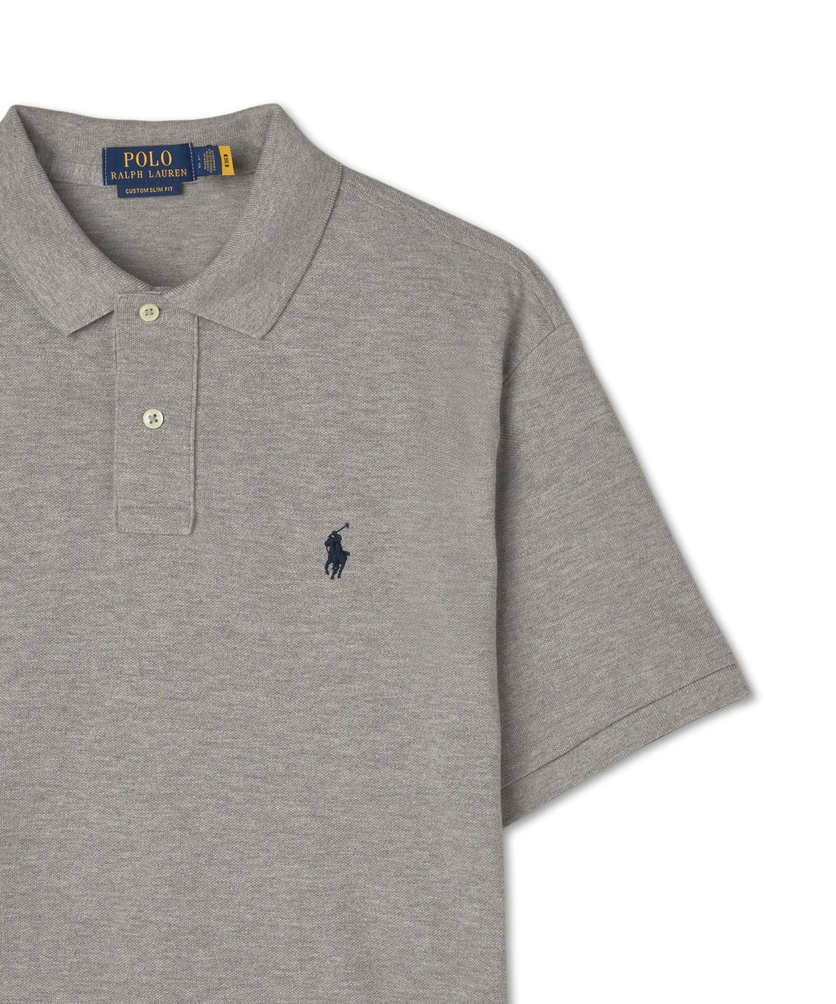폴로 랄프 로렌(POLO RALPH LAUREN) 커스텀 슬림핏 메시 폴로 셔츠 - 그레이