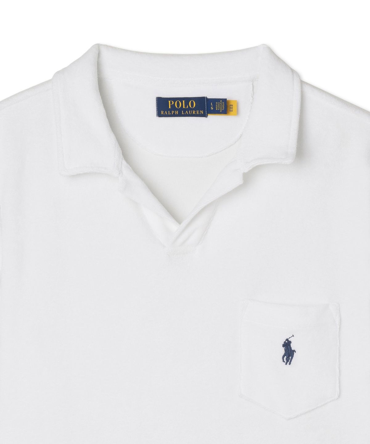 폴로 랄프 로렌(POLO RALPH LAUREN) 커스텀 슬림핏 테리 폴로 셔츠 - 화이트