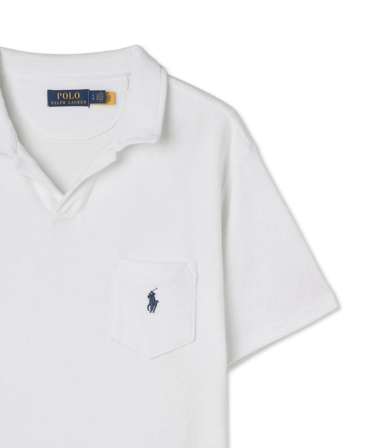 폴로 랄프 로렌(POLO RALPH LAUREN) 커스텀 슬림핏 테리 폴로 셔츠 - 화이트
