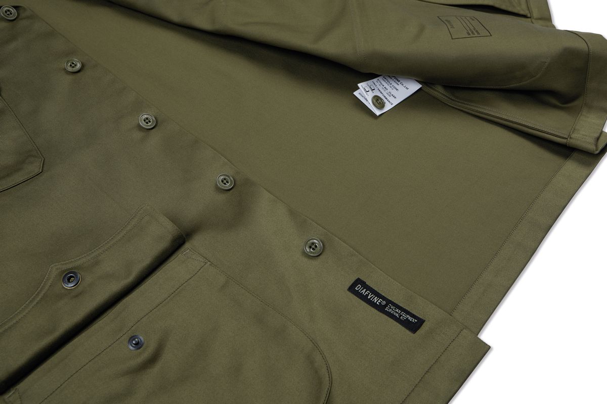 디아프바인(DIAFVINE) DV.LOT 685 Multi Pocket Shirt -Military Olive Drab-