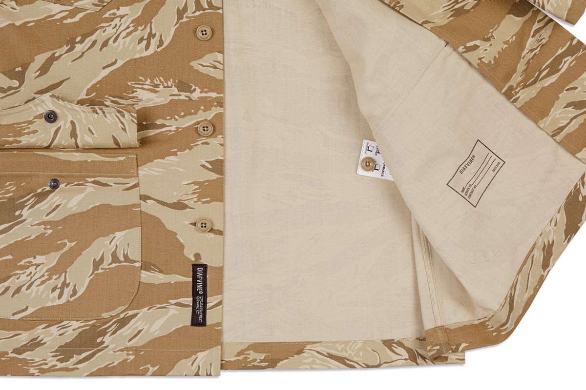 디아프바인(DIAFVINE) DV.LOT 685 Multi Pocket Shirt -Tiger Stripe Desert Camo-