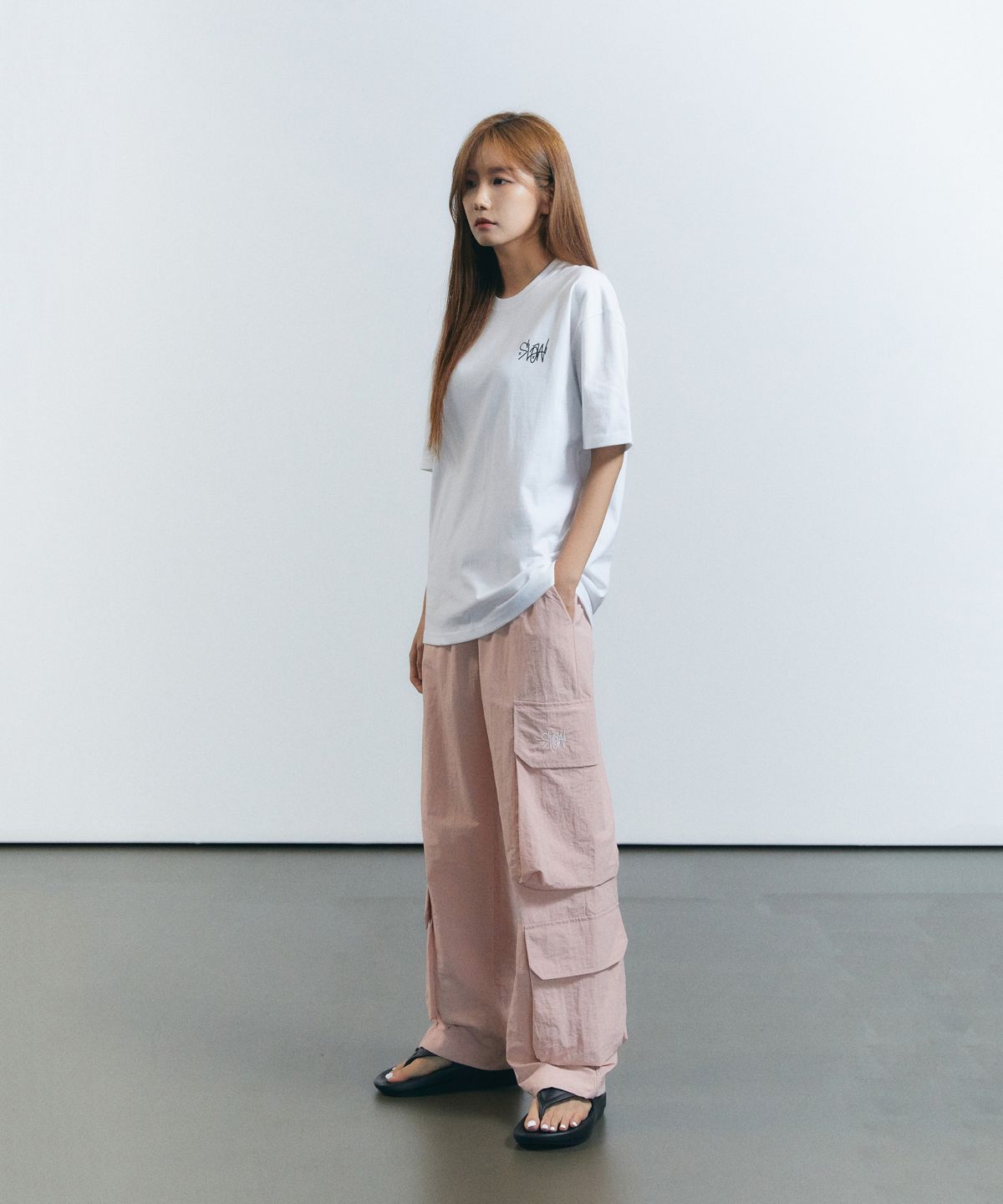 슬로우 레코드 하우스(SLOW RECORD HOUSE) 빅 포켓 카고 팬츠_핑크