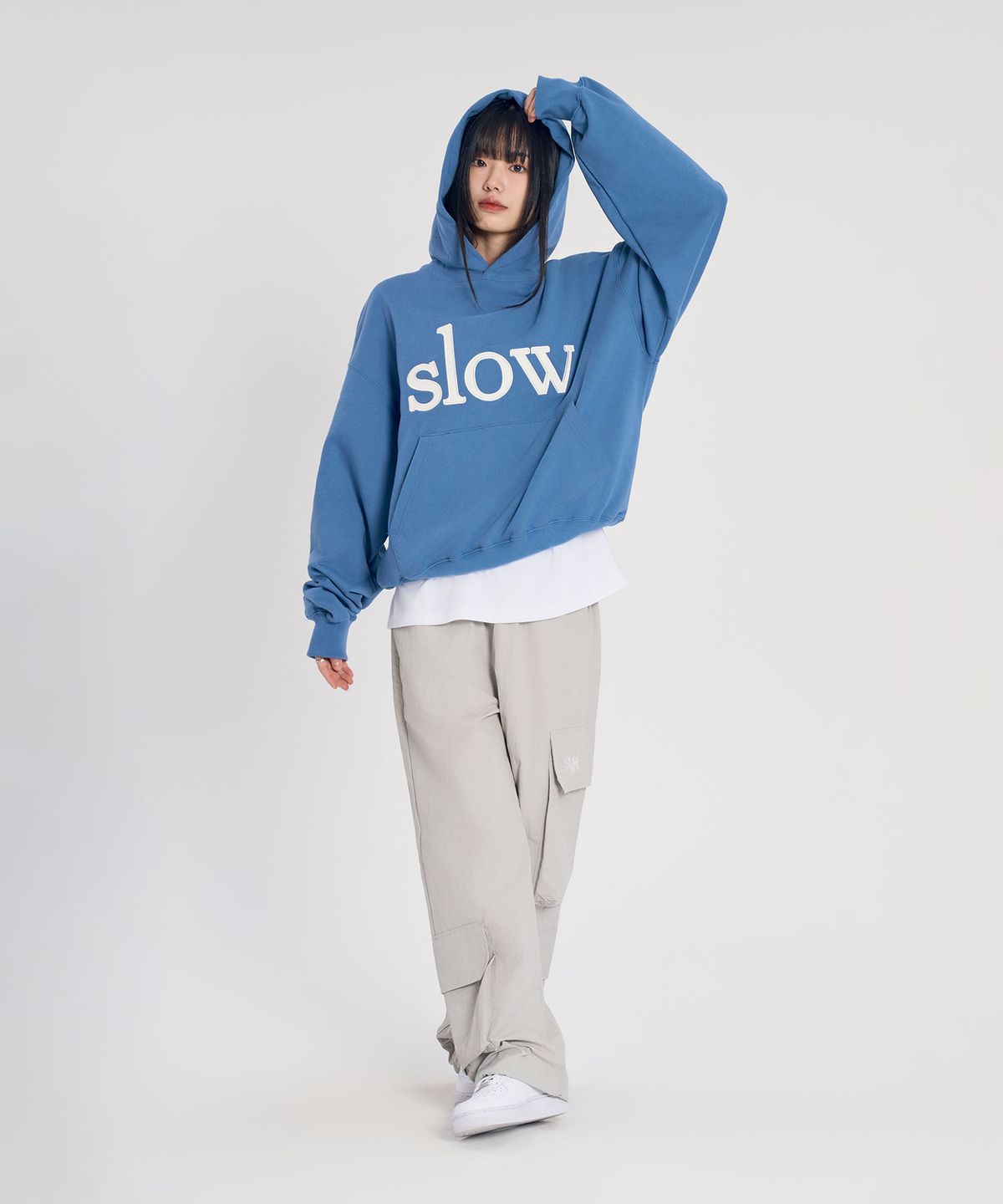 슬로우 레코드 하우스(SLOW RECORD HOUSE) 빅 포켓 카고 팬츠_라이트 그레이