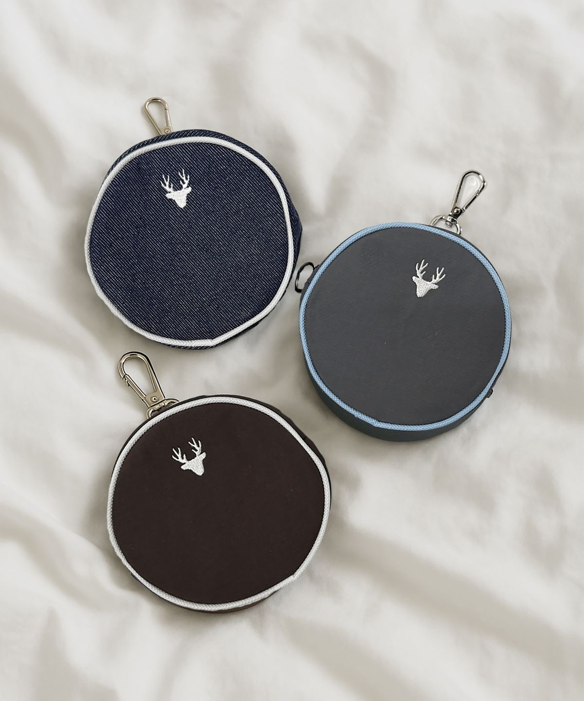 디어마이디어(DEARMYDEER) Mini round pouch_ Brown