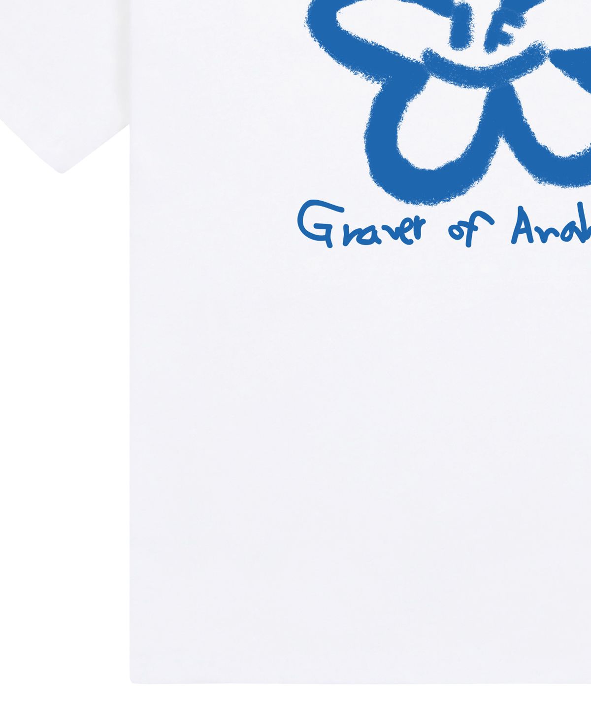 그레이버(GRAVER) [UNISEX]빅 스프레이 플라워스마일 드로잉로고 반팔티_화이트