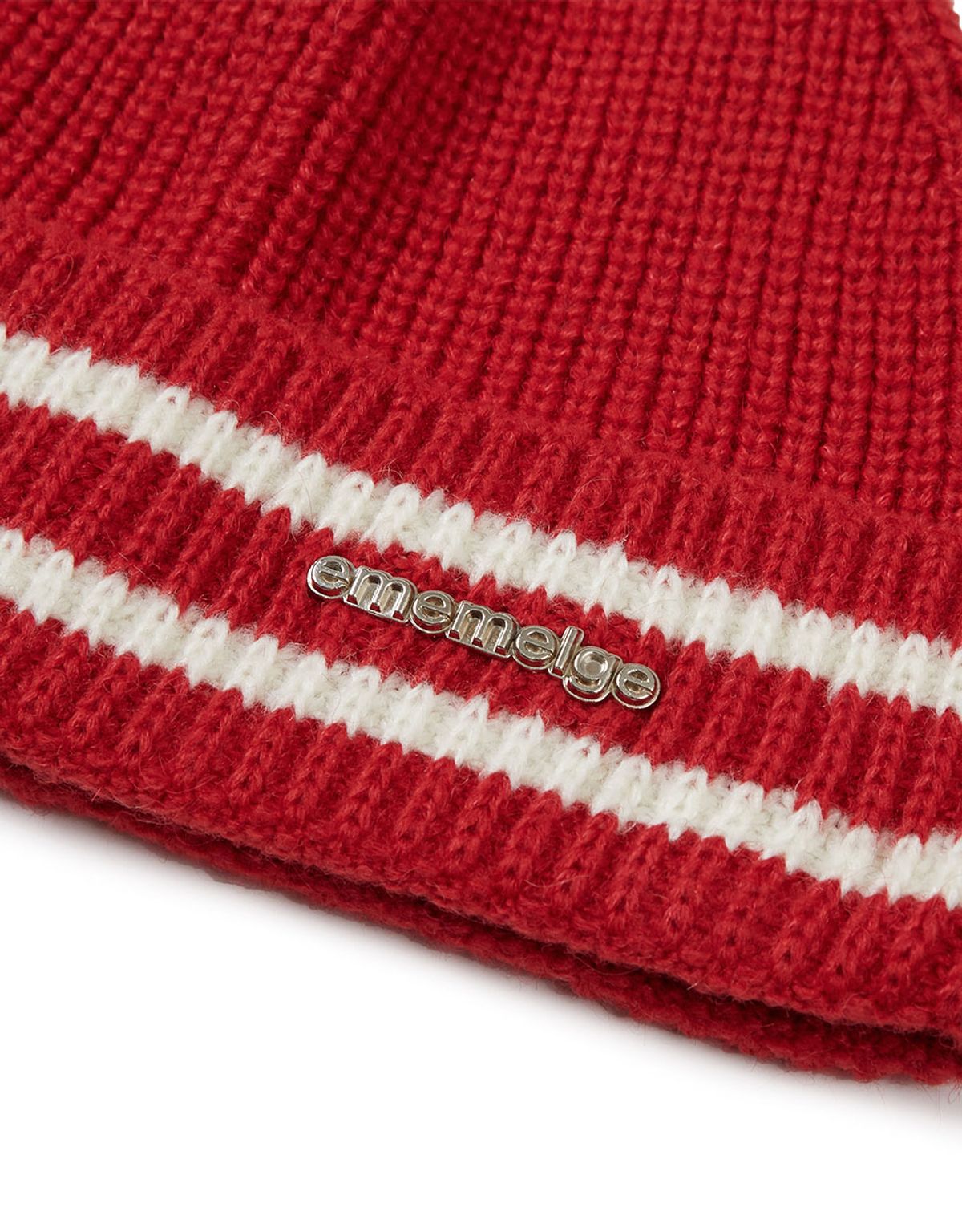 엠엠엘지(MMLG) [Mmlg] STRIPE KNITCAP (TOMATO)
