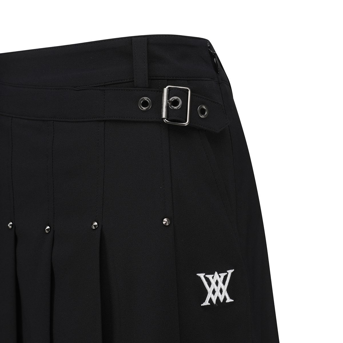 어뉴골프(ANEW GOLF) WOMEN BUCKLE DECORATIOIN PLEATS SKIRT_BK