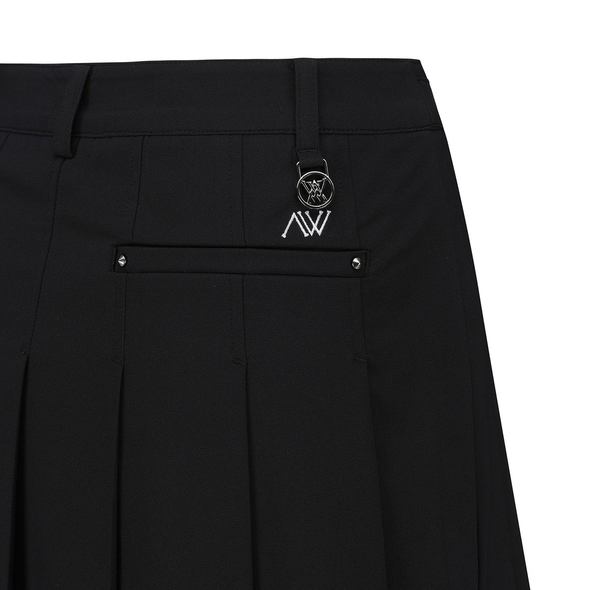 어뉴골프(ANEW GOLF) WOMEN BUCKLE DECORATIOIN PLEATS SKIRT_BK