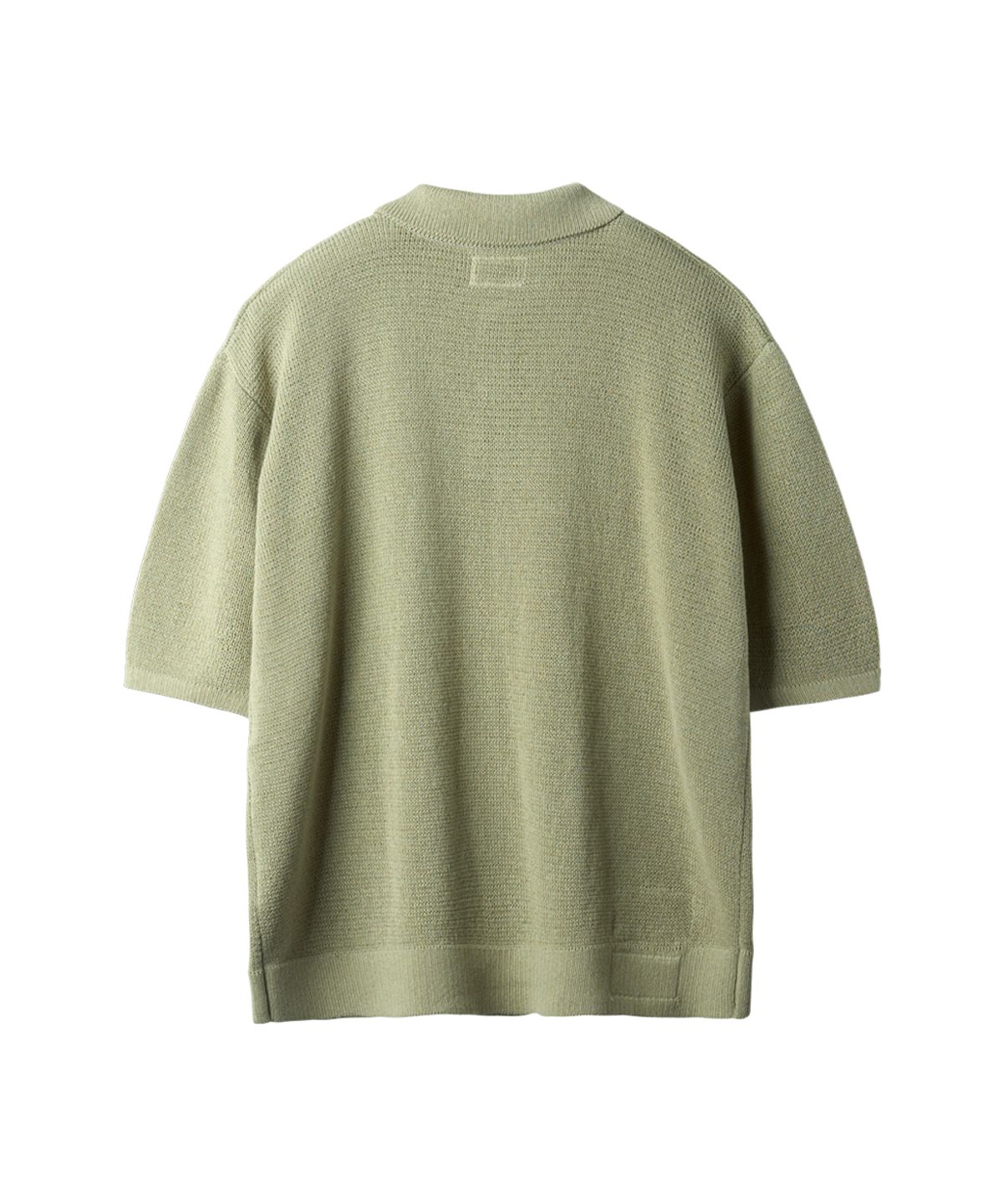 러프사이드(ROUGHSIDE) Collar Half Knit Light Olive
