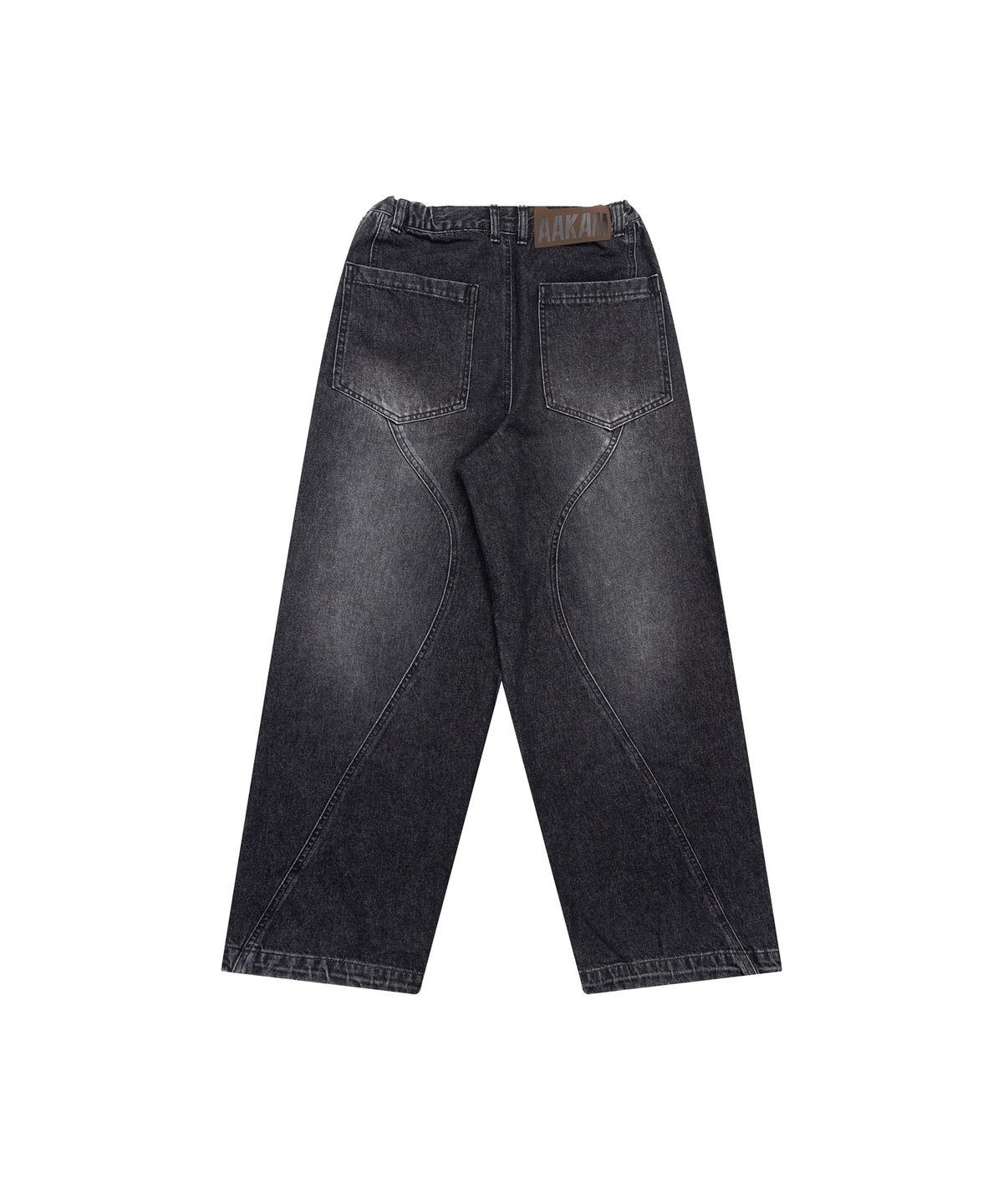 아캄(AAKAM) Paneled Denim Pants (Black)