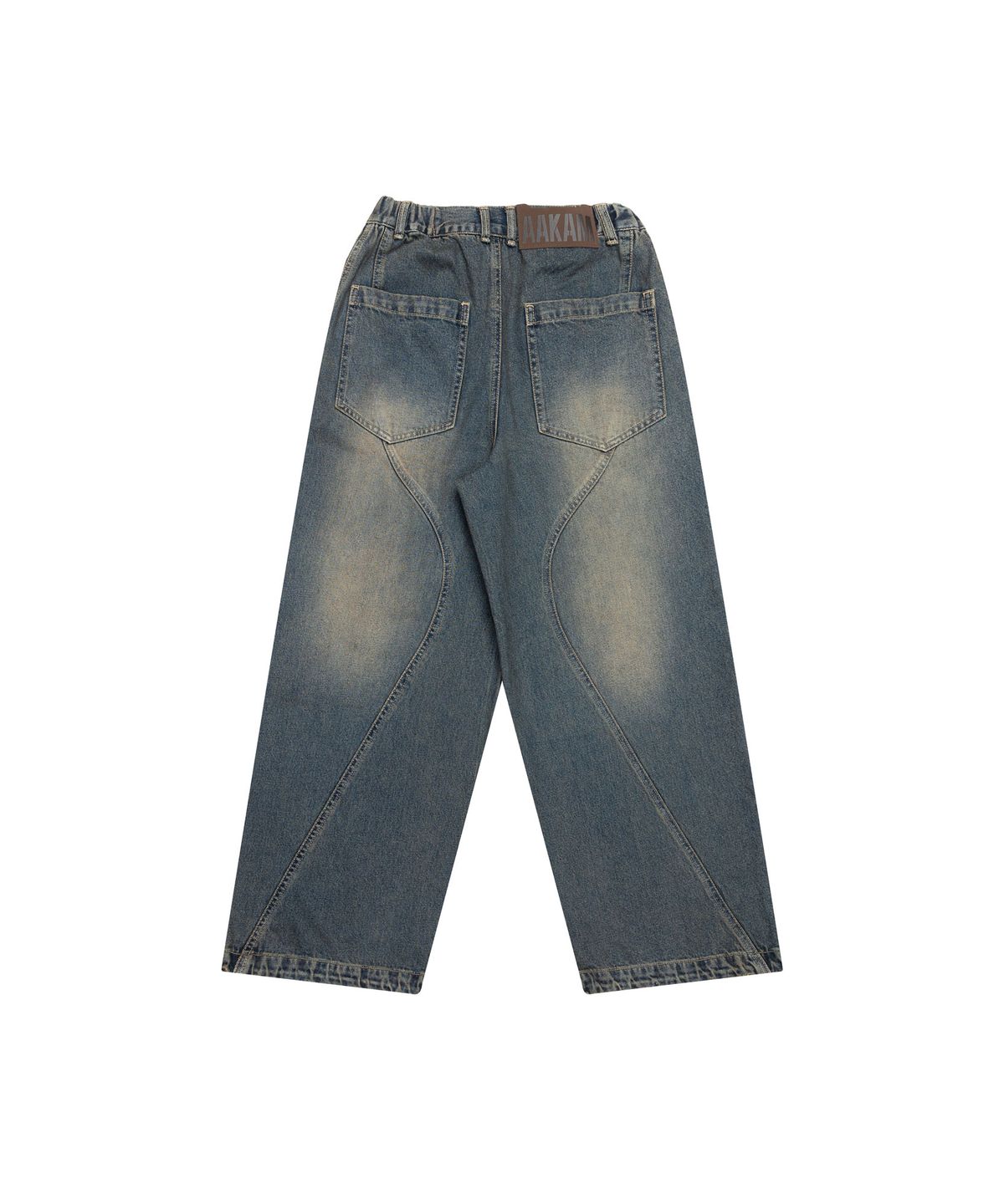 아캄(AAKAM) Paneled Denim Pants (Blue)
