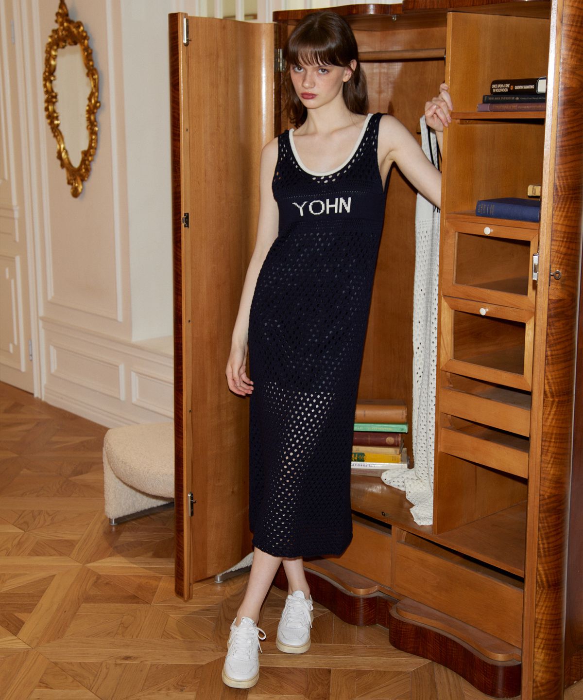 살롱 드 욘(SALON DE YOHN) Yohn Beach Dress_ Navy