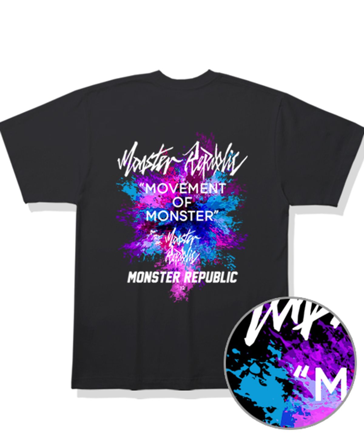 몬스터리퍼블릭(MONSTER REPUBLIC) 백페인팅 나이트블루 티셔츠 블랙