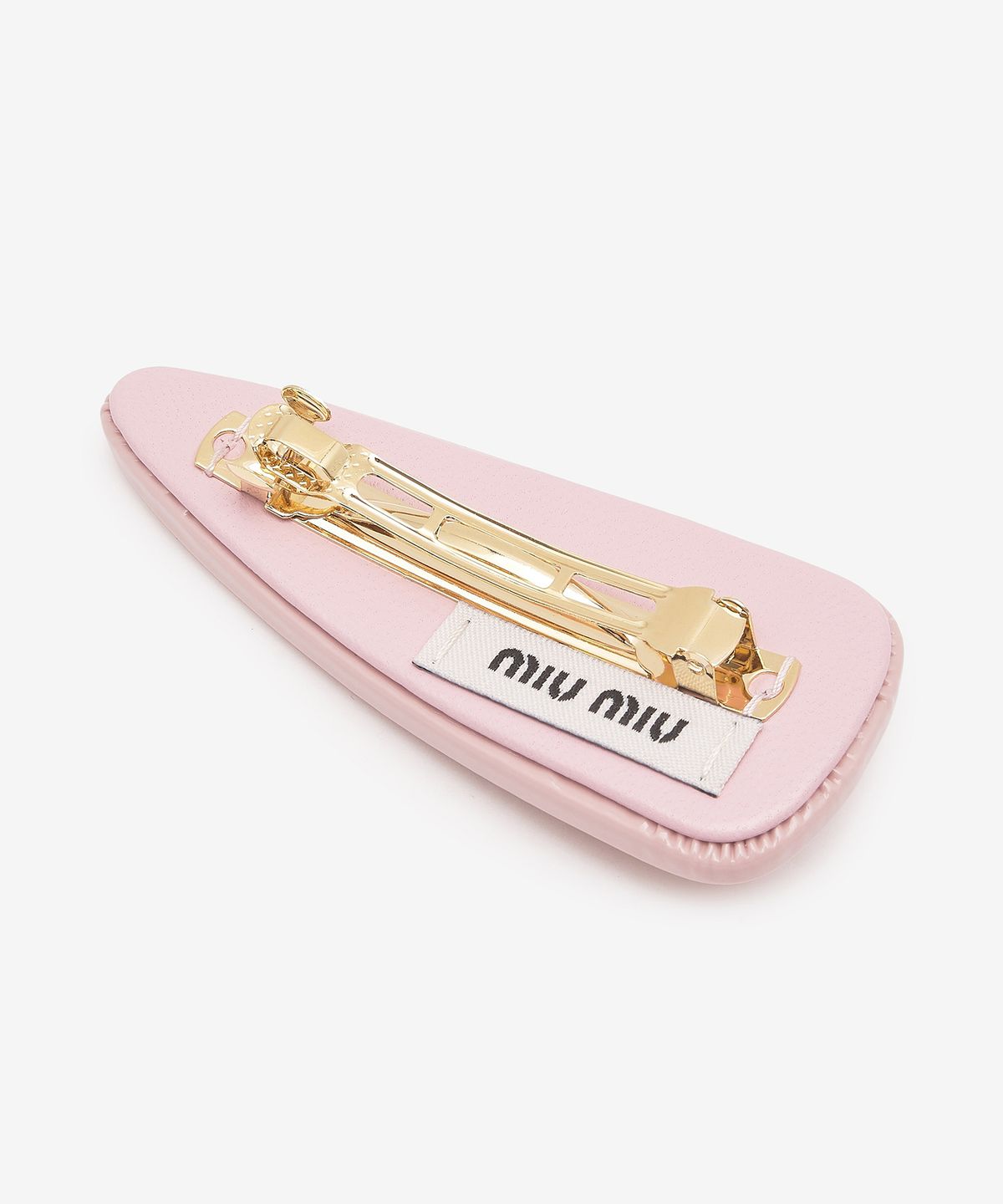 미우미우(MIU MIU) 여성 페이턴트 레더 헤어핀 - 알라바스터 핑크 / 5IF092069F0E18