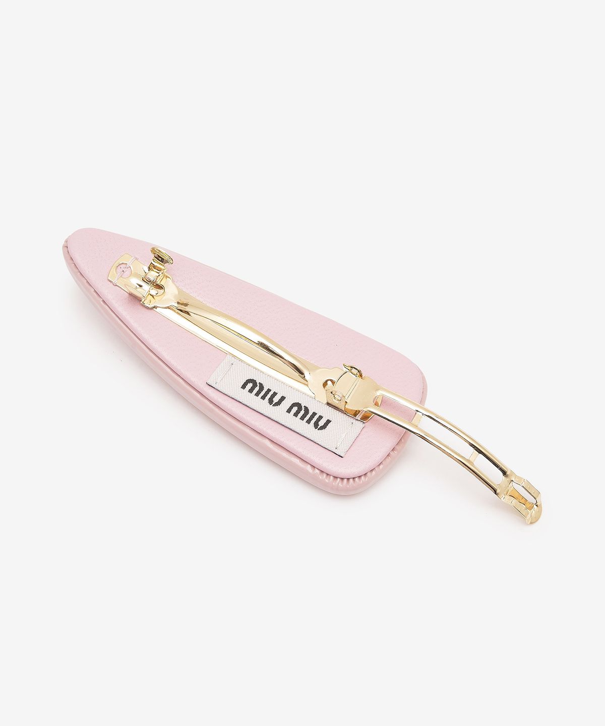 미우미우(MIU MIU) 여성 페이턴트 레더 헤어핀 - 알라바스터 핑크 / 5IF092069F0E18