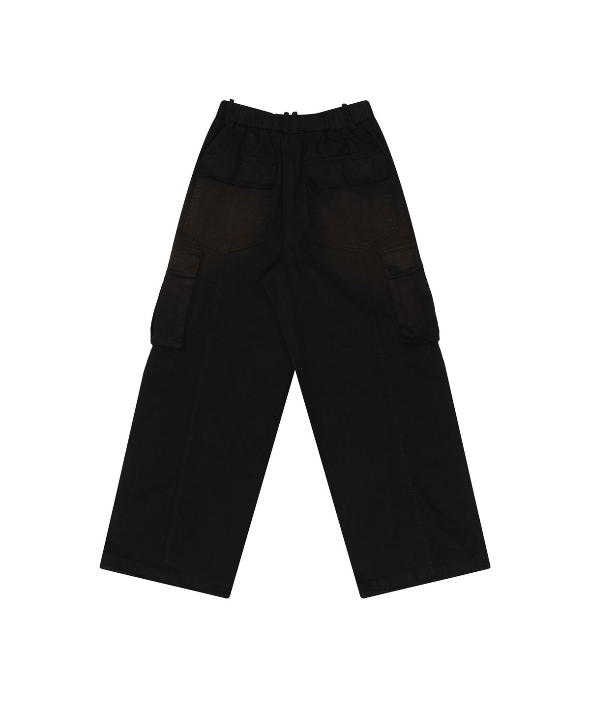 아캄(AAKAM) Knee Pin-tuck Wide Cargo Pants (Washed Black)