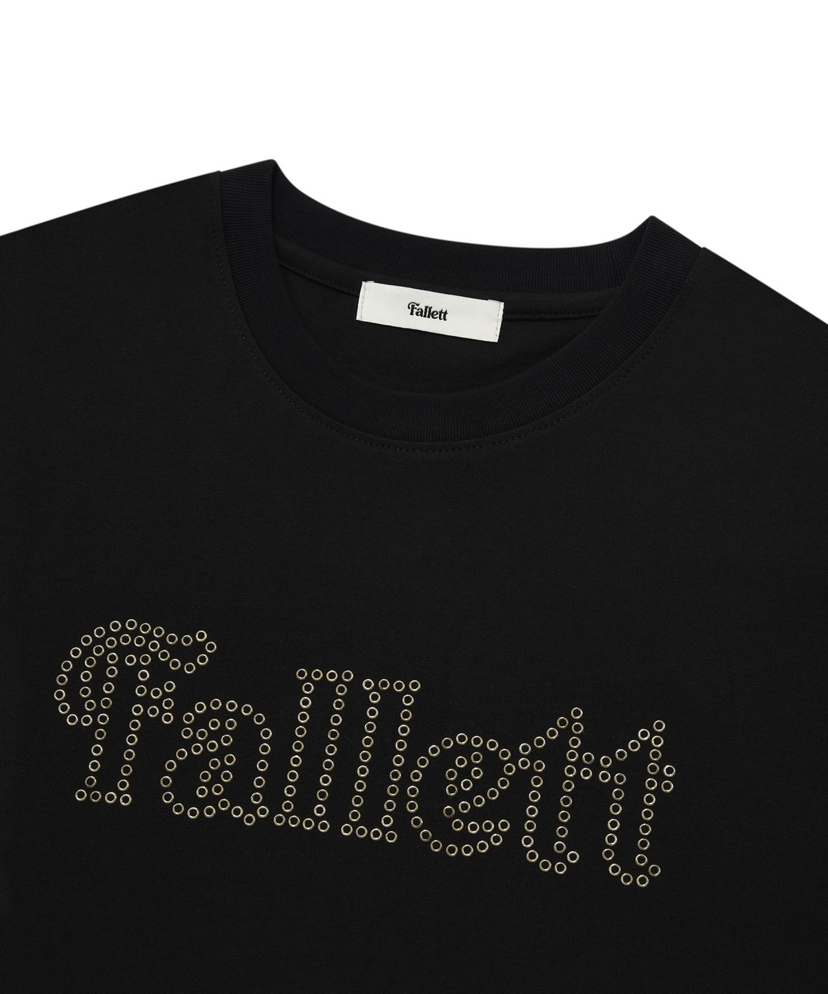팔렛(FALLETT) 아일렛 로고 반팔티 블랙