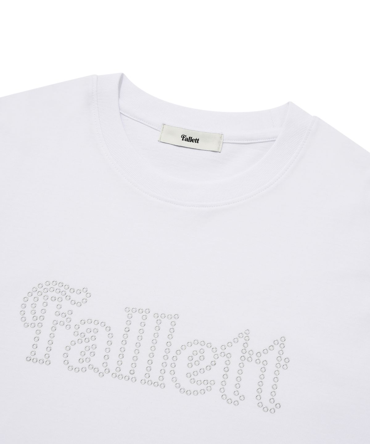 팔렛(FALLETT) 아일렛 로고 반팔티 화이트