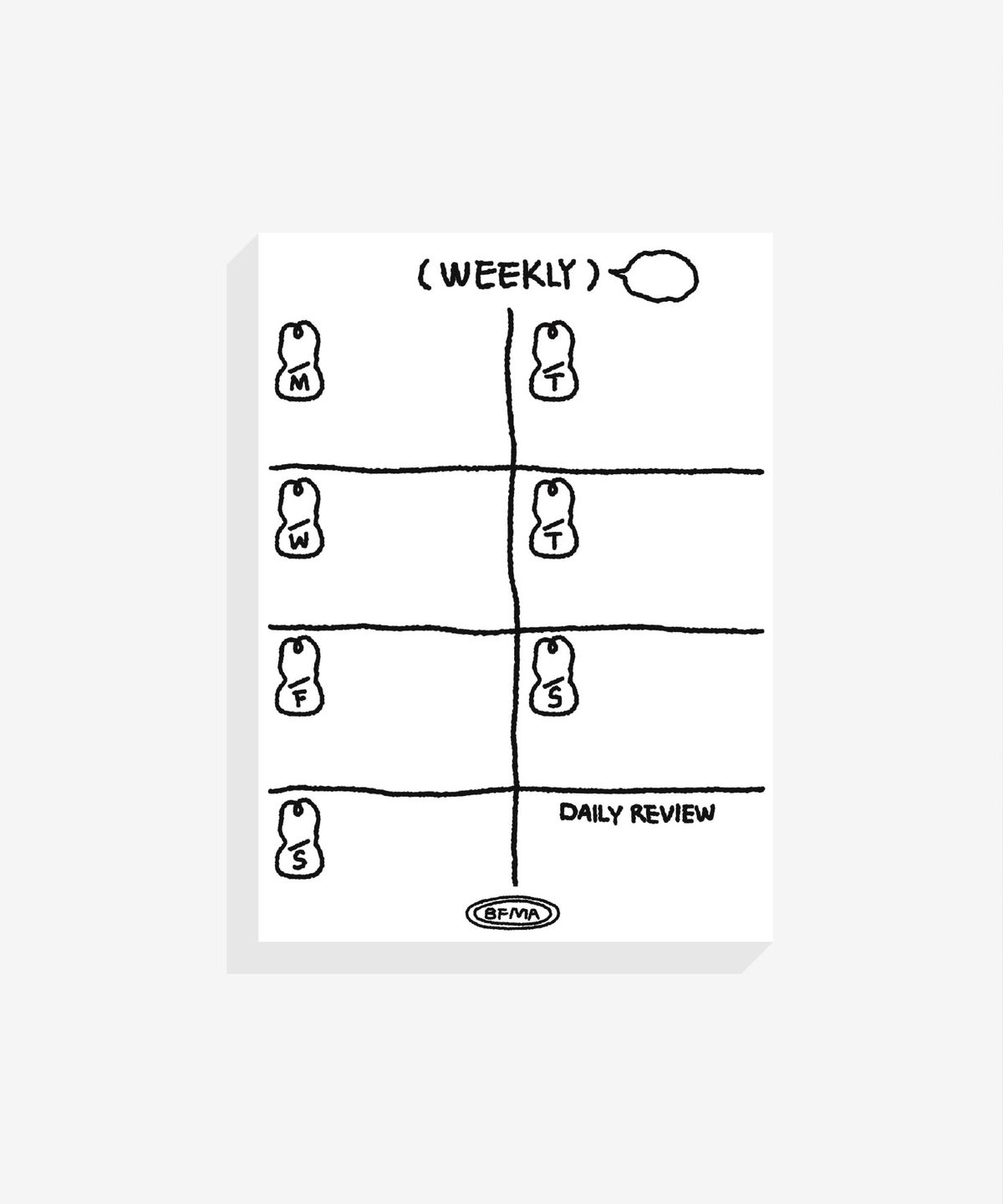 벌룬프렌즈(BALLOON FRIENDS) [SET] WORKING RABBIT DOODLE 메모패드 2종(위클리/투두리스트)