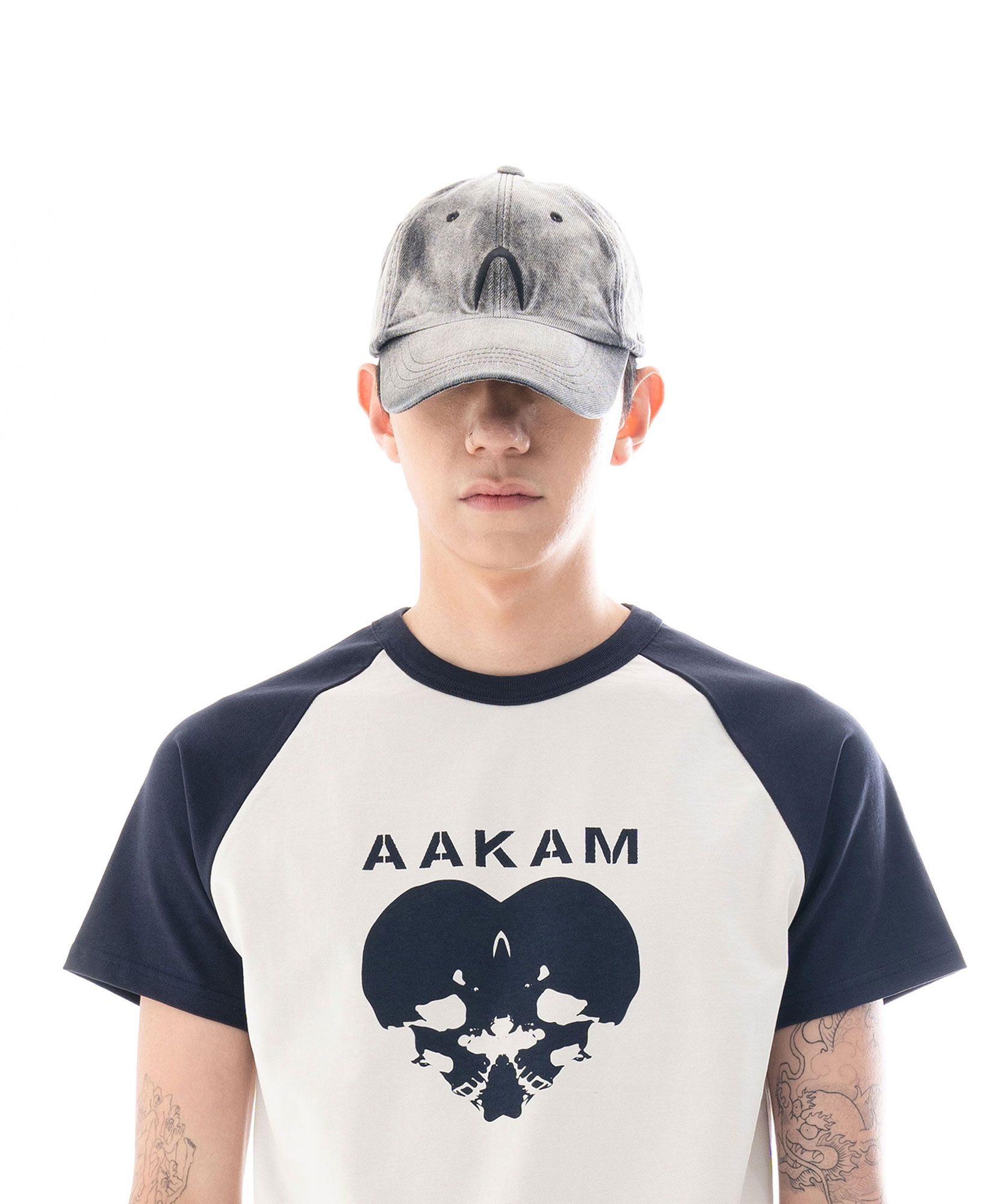 【AAKAM】Washed Denim Ball Cap (Black) ★ スングァン着用 ☆SEVENTEEN スングァン 着用！！【AAKAM】Washed Denim Ball