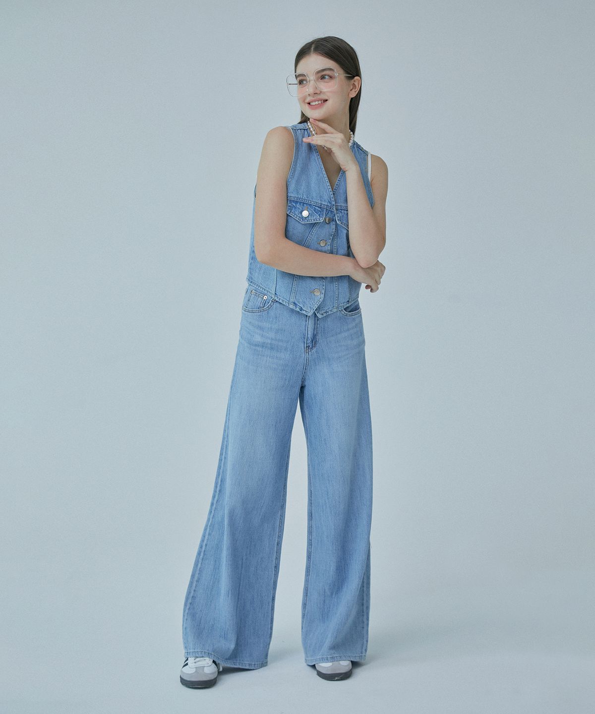 핀블랙(PINBLACK) 23썸머 데님 와이드 팬츠
