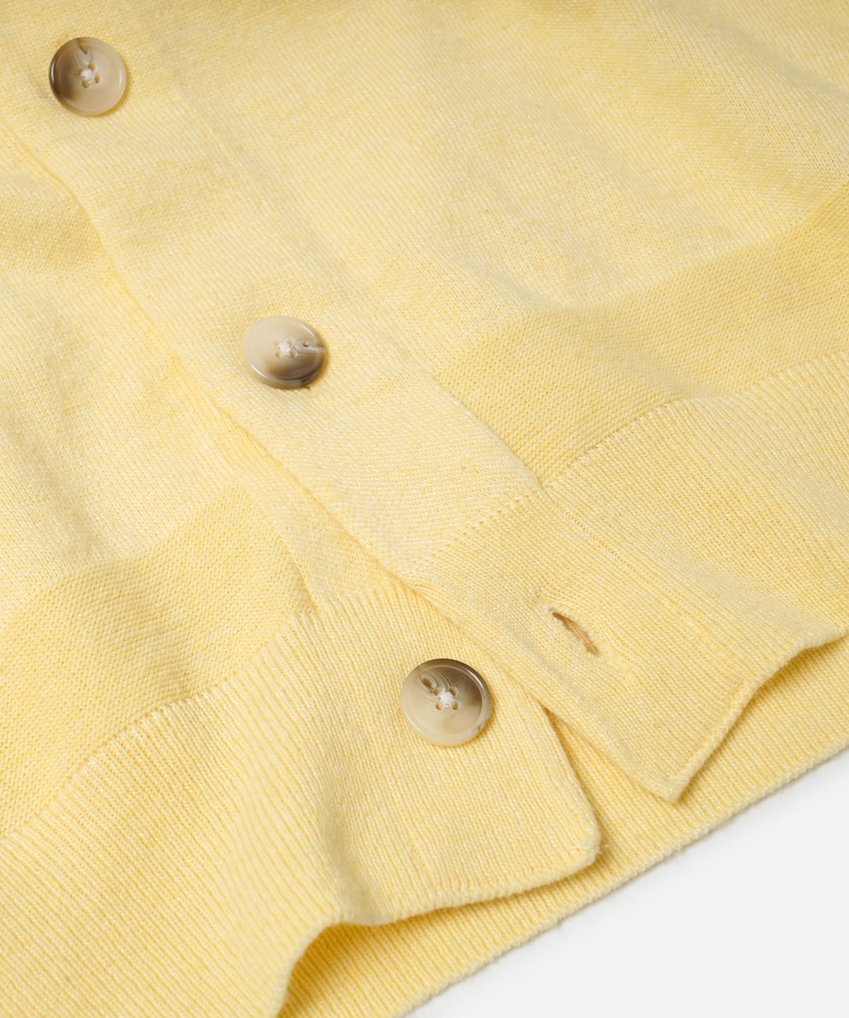 프리즘웍스(FRIZMWORKS) AIRLY HALF KNIT CARDIGAN _ LEMON