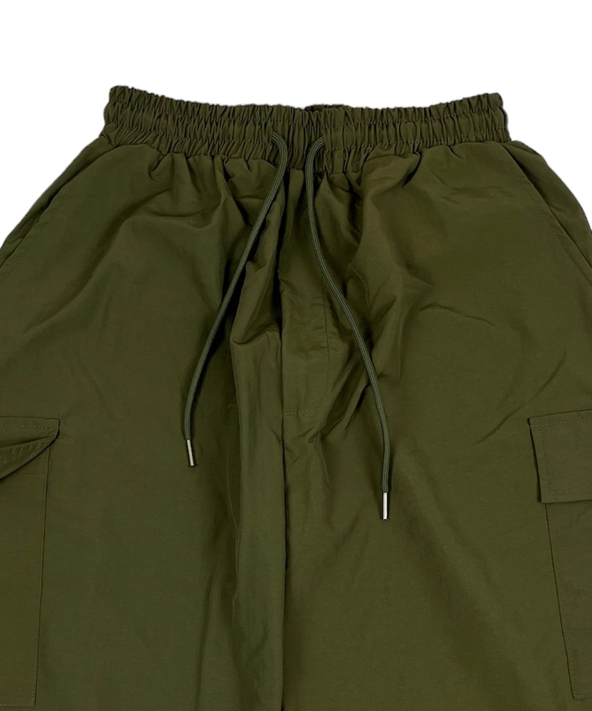 스케이터락(SK8ER ROCK) Nylon Cargo Wide Long Half Pants Khaki