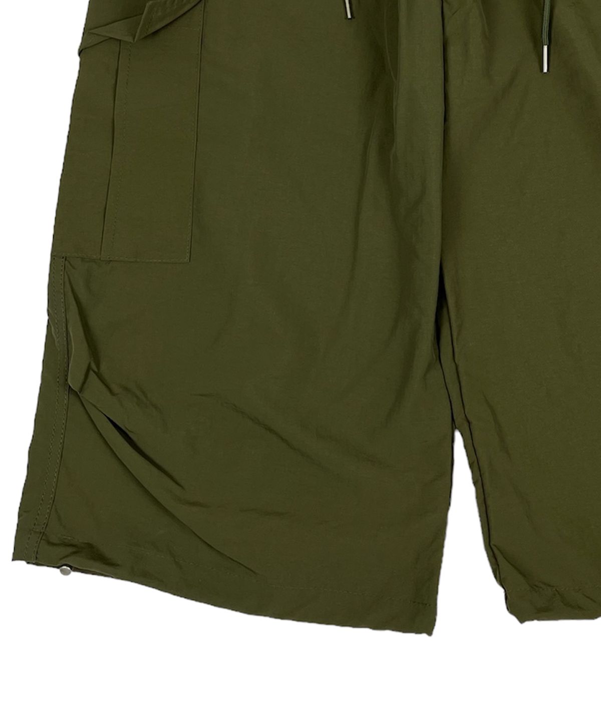 스케이터락(SK8ER ROCK) Nylon Cargo Wide Long Half Pants Khaki